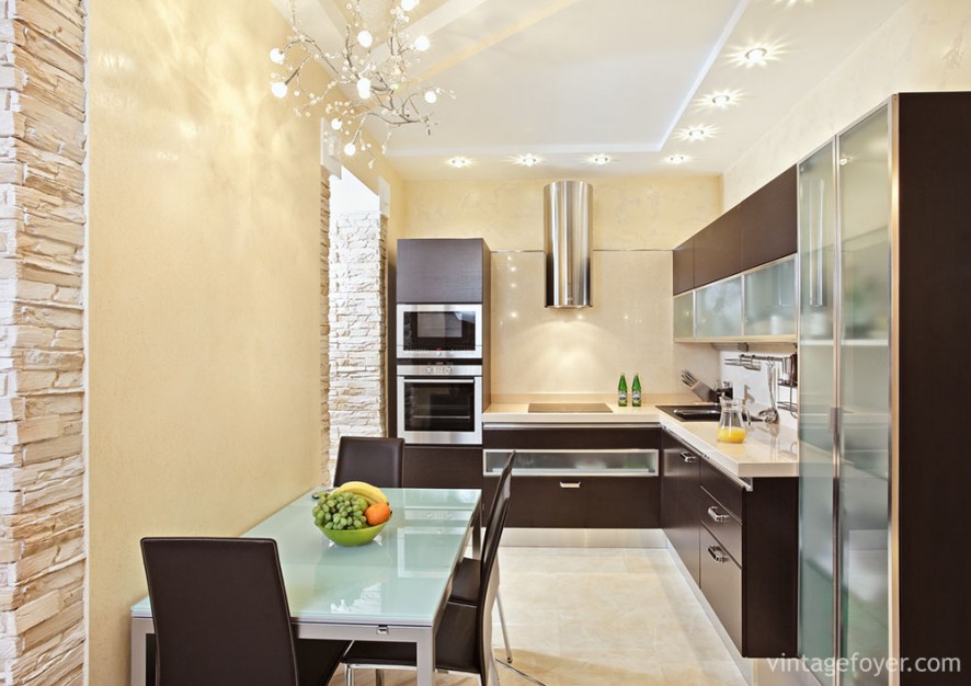 Modern Kitchen interior in warm tones