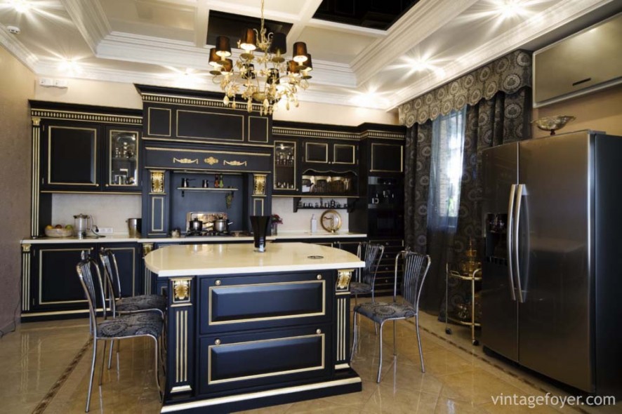 Beautiful table on kitchen in a modern apartment